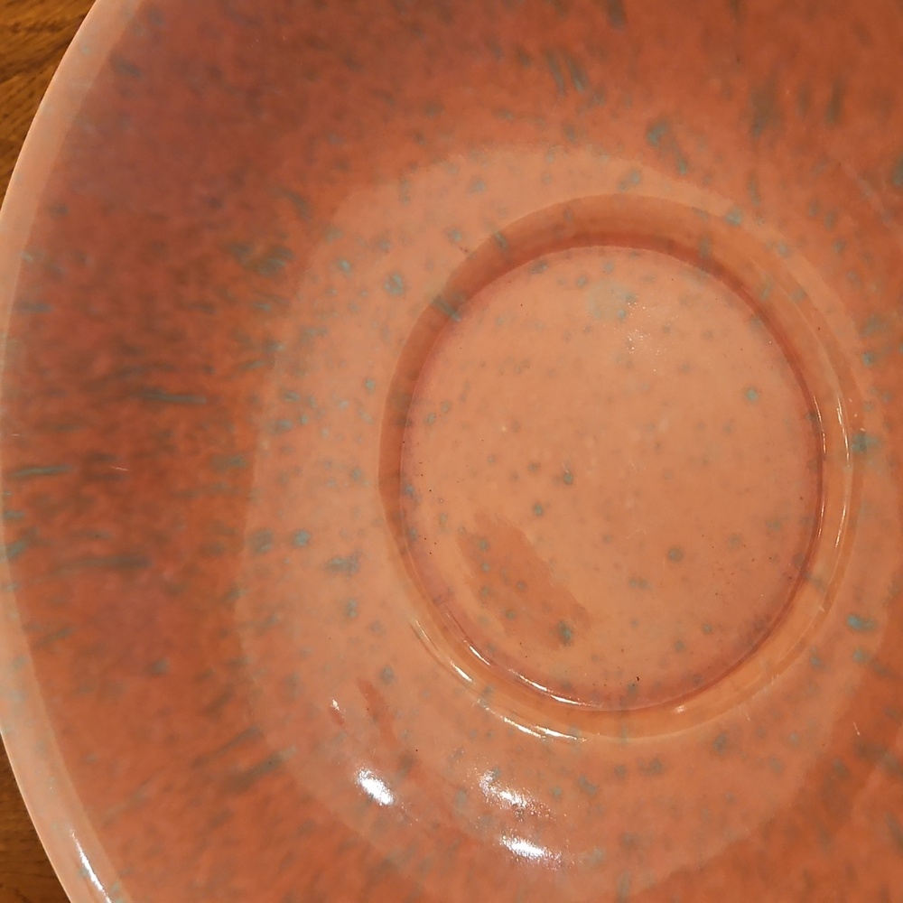 Large Coral Speckled Open Rim Ceramic Bowl by Pacific USA - Picture 5 of 12
